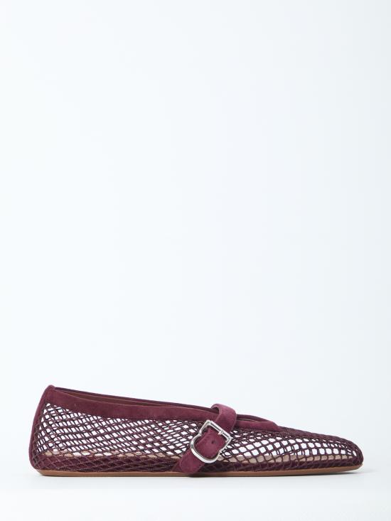 26FW 알라이아 피쉬넷 발레 플랫 AA3A029TK061 BORDEAUX