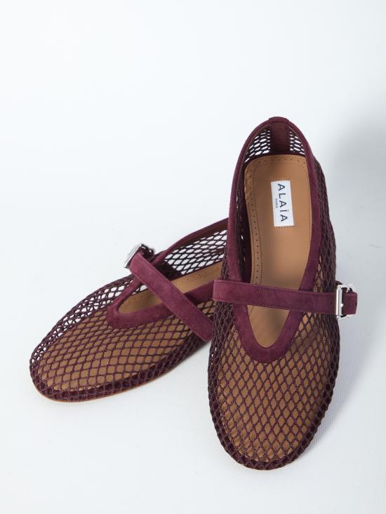26FW 알라이아 피쉬넷 발레 플랫 AA3A029TK061 BORDEAUX - ALAIA