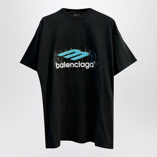 26SS 발렌시아가 반팔 티셔츠 850345TTVT4 Black