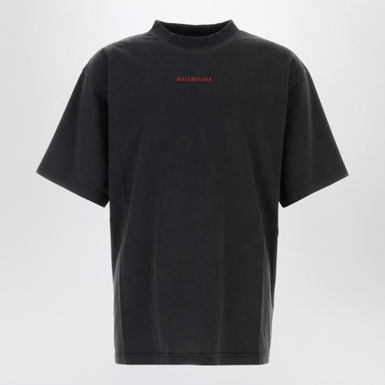 26SS 발렌시아가 백 티셔츠 미디움 핏 764235TTVJ1 Light blue