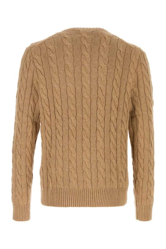 26SS 폴로 랄프로렌 로고 자수 케이블 니트 스웨터 710775885 014 Camel - POLO RALPH LAUREN