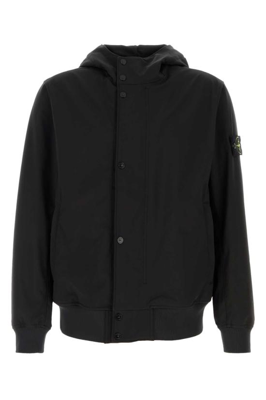 26SS 스톤 아일랜드 와펜패치 소프트쉘 후드 자켓 L1S154100118S0A22 V0029 Black