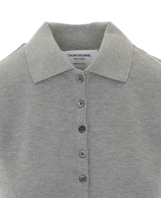 26FW 톰브라운 클래식 피케 스트라이프 폴로 드레스 FJD027A 00050055 Grey - THOM BROWNE
