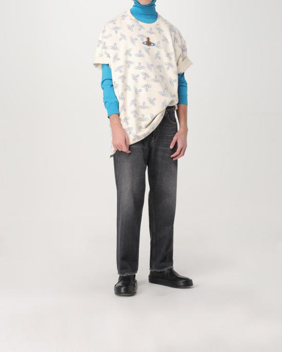  비비안웨스트우드 코튼 저지 로고 프린트 반팔 티셔츠 3I01000S J0079 B303 BIANCO MULTI - VIVIENNE WESTWOOD