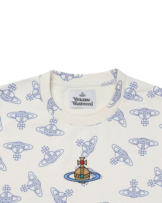  비비안웨스트우드 코튼 저지 로고 프린트 반팔 티셔츠 3I01000S J0079 B303 BIANCO MULTI - VIVIENNE WESTWOOD