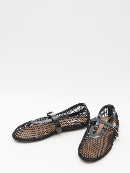 26FW 알라이아 피쉬넷 발레 플랫 AA3A029TK007 999 BLACK - ALAIA