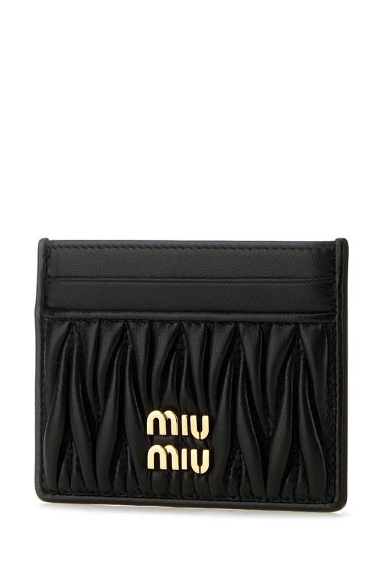 26FW 미우미우 마테라쎄 카드 나파레더 카드홀더 5MC076AFPP F0002 BLACK - MIU MIU