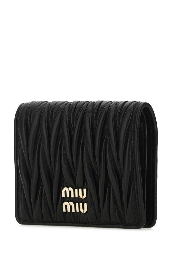 26FW 미우미우 마테라쎄 나파 가죽 반지갑 5MV204AFPP F0002 BLACK - MIU MIU