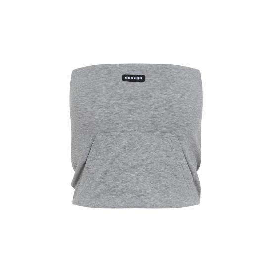 26FW 미우미우 민소매 티셔츠 MJT740SOOO192C F0031 GREY