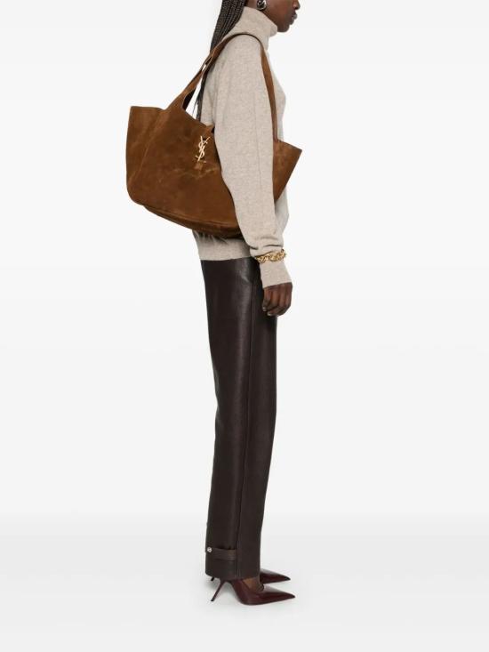 26SS 생로랑 LE 5 A 7 베아 스웨이드 토트백 763435008IW 2885 BROWN - SAINT LAURENT