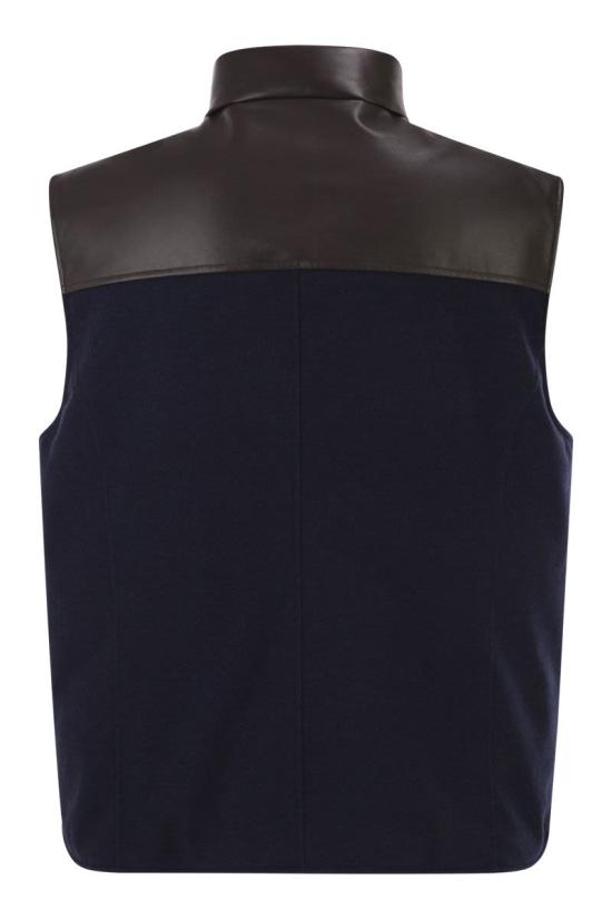 26FW 브루넬로 쿠치넬리 베스트 MM4701622 CQJ36 BLUE BROWN - BRUNELLO CUCINELLI
