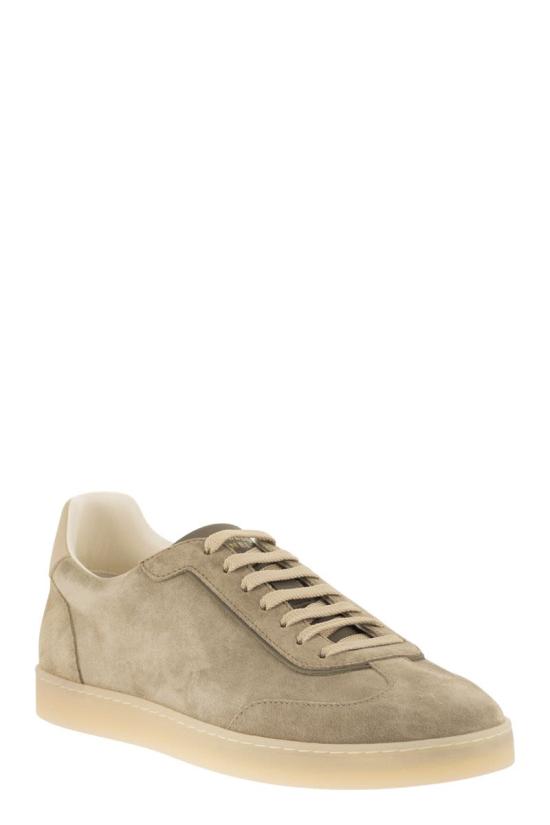  브루넬로 쿠치넬리 스웨이드 스니커즈 MZUMGLJ336 CDG36 TURTLEDOVE - BRUNELLO CUCINELLI