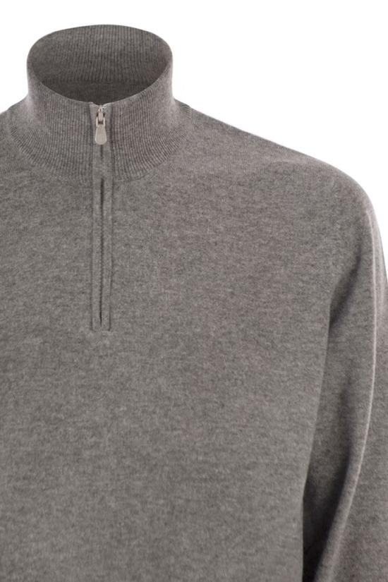  브루넬로 쿠치넬리 캐시미어 집업 니트 M2200124 CF423 GREY - BRUNELLO CUCINELLI