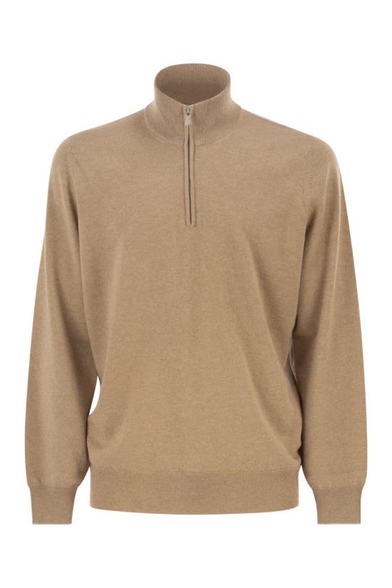  브루넬로 쿠치넬리 캐시미어 집업 니트 M2200124 CM338 CAMEL
