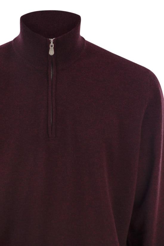  브루넬로 쿠치넬리 캐시미어 집업 니트 M2200124 CNU36 BORDEAUX - BRUNELLO CUCINELLI
