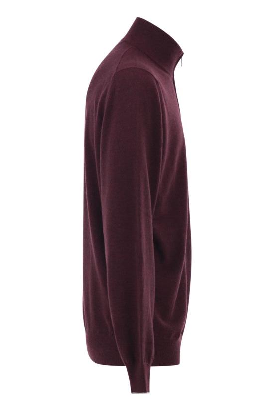 브루넬로 쿠치넬리 캐시미어 집업 니트 M2200124 CNU36 BORDEAUX - BRUNELLO CUCINELLI