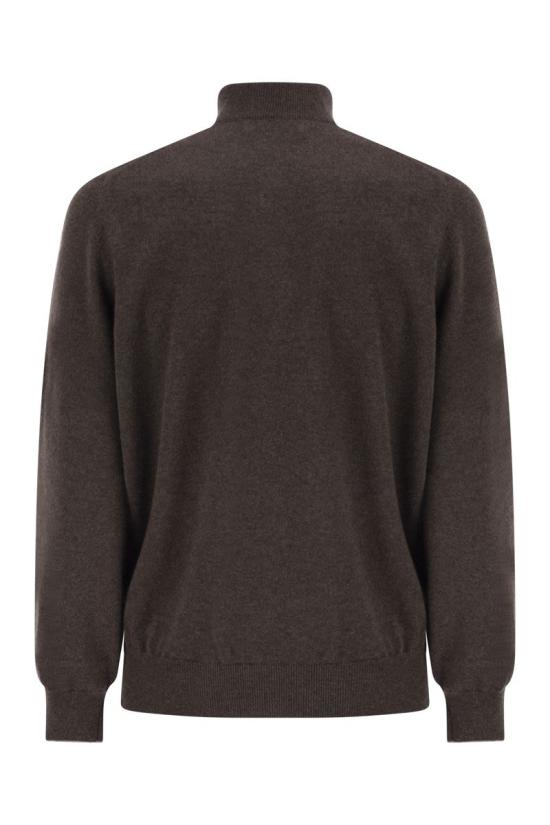  브루넬로 쿠치넬리 캐시미어 집업 니트 M2200124 CU766 DARK BROWN - BRUNELLO CUCINELLI