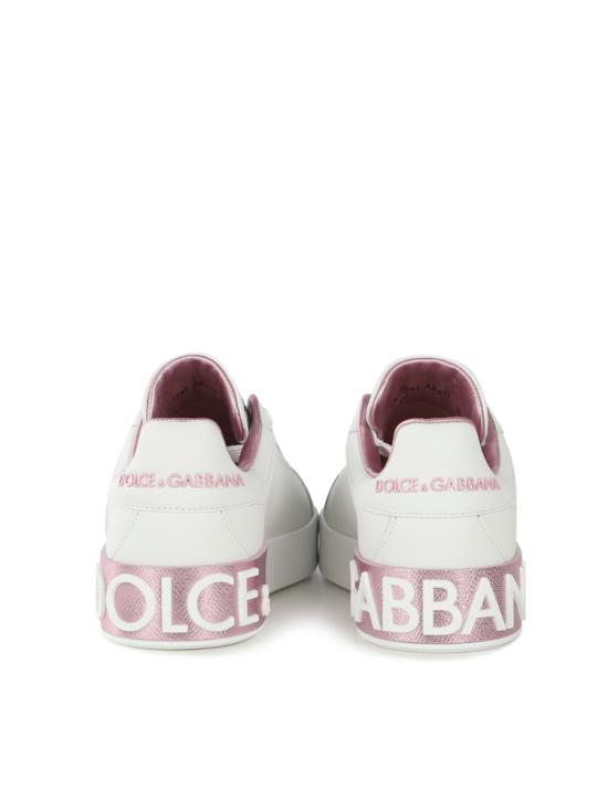 26FW 돌체앤가바나 카프스킨 나파 포르토피노 스니커즈 CK1544 AX61587587 Bianco rosa - DOLCE & GABBANA