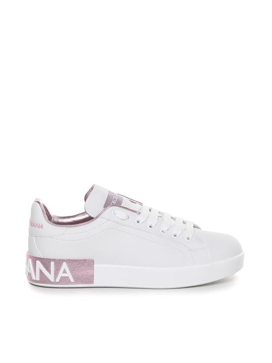 26FW 돌체앤가바나 카프스킨 나파 포르토피노 스니커즈 CK1544 AX61587587 Bianco rosa - DOLCE & GABBANA