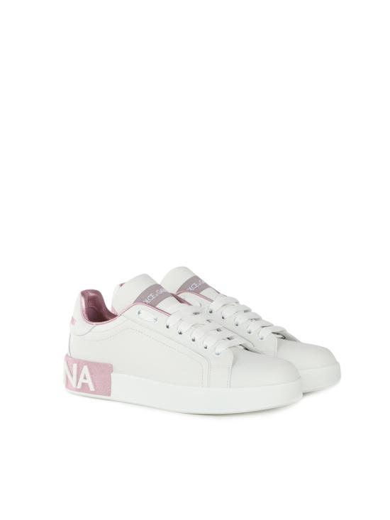 26FW 돌체앤가바나 카프스킨 나파 포르토피노 스니커즈 CK1544 AX61587587 Bianco rosa - DOLCE & GABBANA