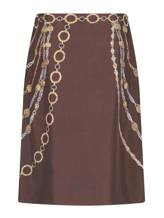 26SS 베르사체 미디 스커트 10246901A179525N940 Brown - VERSACE
