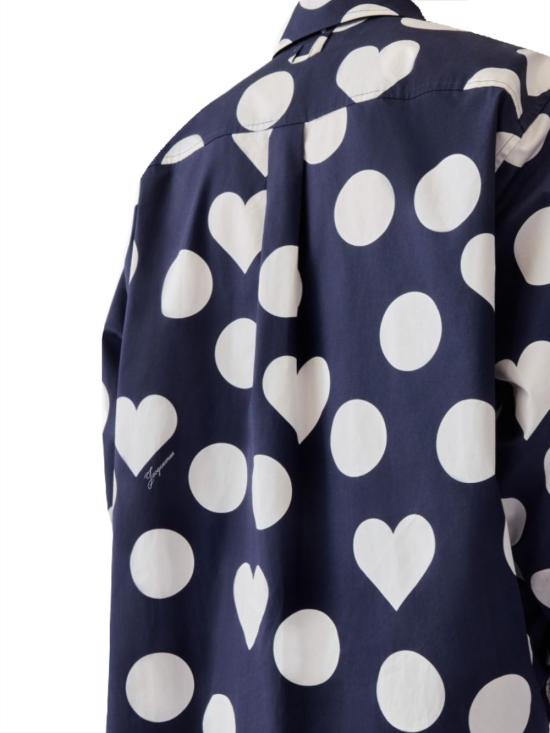26SS 자크뮈스 긴팔 셔츠 SHM00605AW00841 3HD PRINT DOTS HEART NAVY W - JACQUEMUS