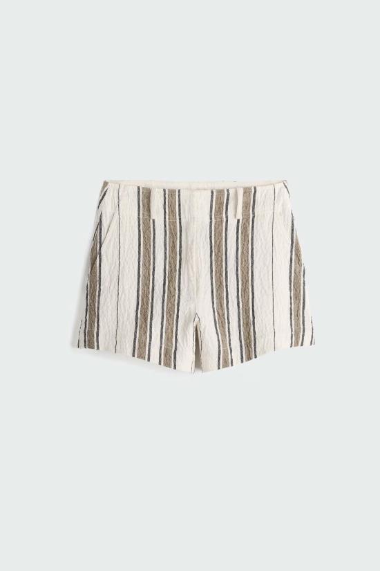  어피스 어파트 숏팬츠 Apiece Apart Stripe Veras Short Affogato Stripe - APIECE APART