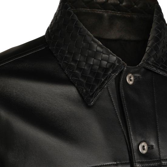 26SS 보테가베네타 가죽 자켓 869367 V64W0 1010 DARK CARUBO DOM - BOTTEGA VENETA