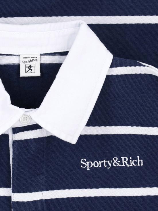 26SS 스포티앤리치 폴로 티셔츠 TO00876300BL107DARK NAVY WHITE WHITE Blue - SPORTY & RICH