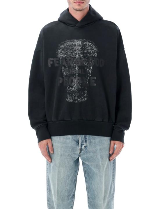 25FW 피어오브갓 릴렉스핏 로고 플리스 후드 티셔츠 FG25FW1212108BHFU001 Black
