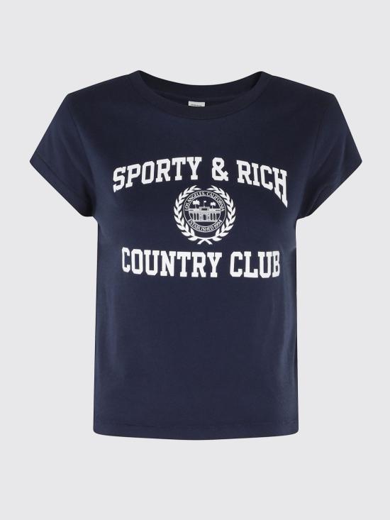 26SS 스포티앤리치 반팔 티셔츠 TO11176218BL106 3902 Navy - SPORTY & RICH