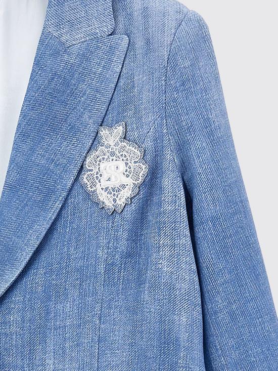 26SS [키즈] 에르마노 설비노 데님 자켓 Z1G1017366 0062 Gnawed Blue - ERMANNO SCERVINO