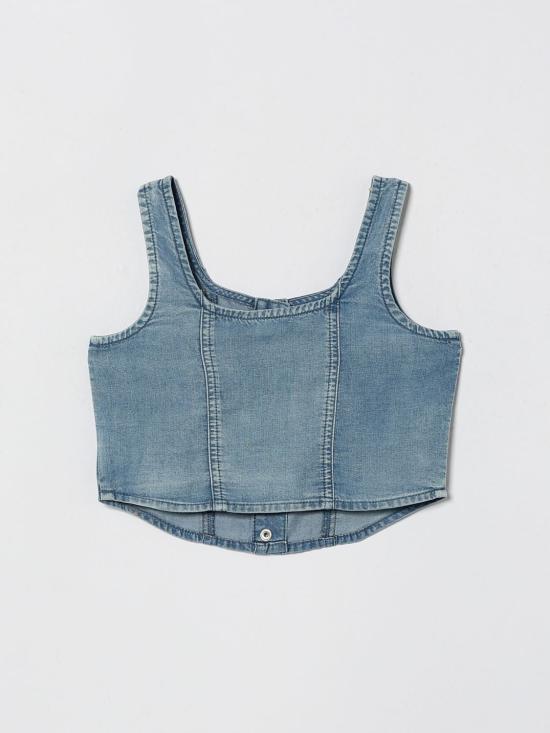 26SS [키즈] 리우조 티셔츠 GA6140D5044 77325 Denim - LIU JO