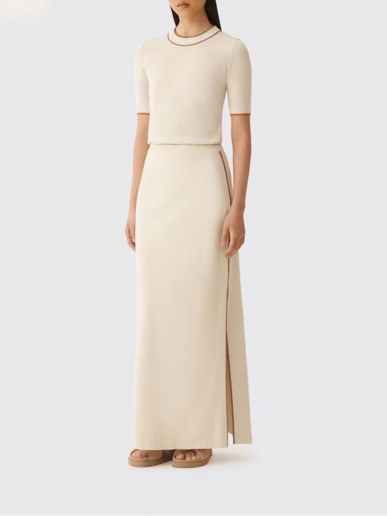 26SS 파비아나 필리피 롱 스커트 GND276F817M181 VR1 White - FABIANA FILIPPI