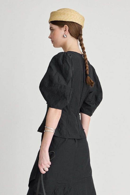  어피스 어파트 블라우스 Apiece Apart Sculpted Bina Top Black - APIECE APART