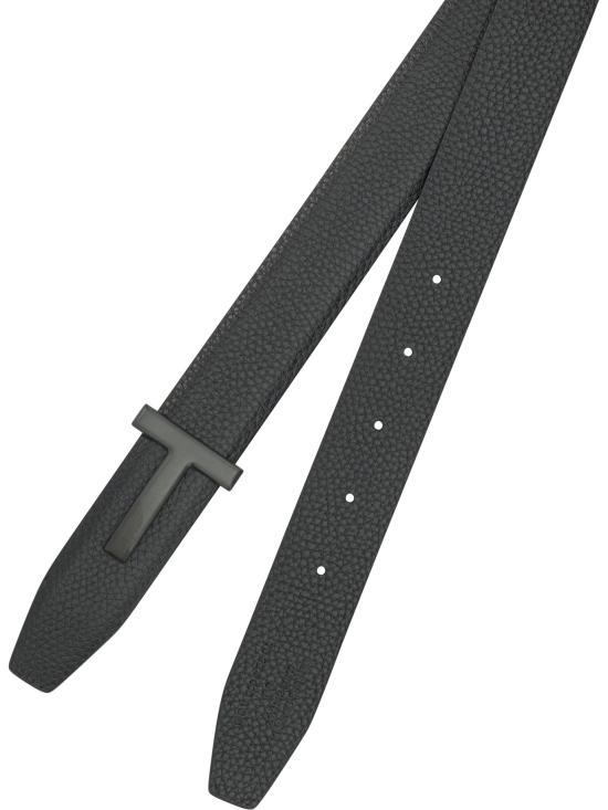 26FW 톰포드 레더 팔라듐 T버클 벨트 TB224LCL236LNAA Black - TOMFORD