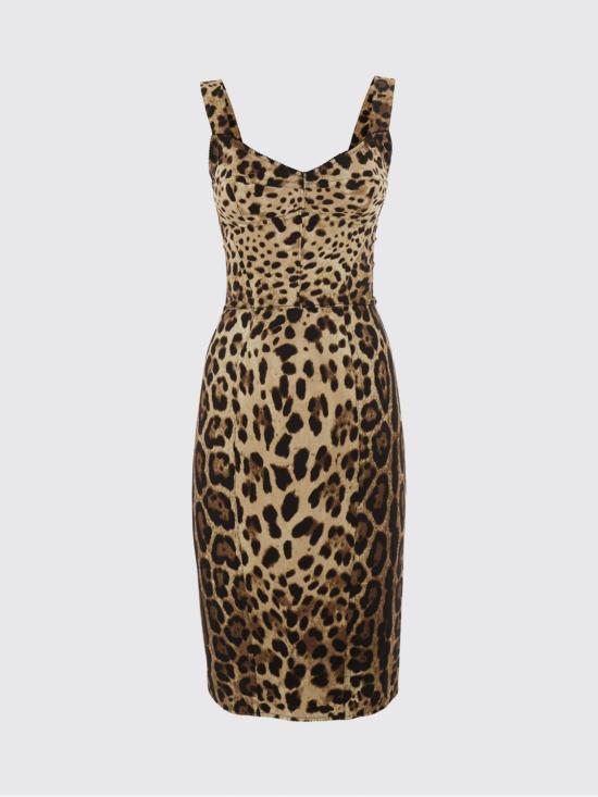 26SS 돌체앤가바나 롱 원피스 F63D4TFSADD HY13M Brown - DOLCE & GABBANA