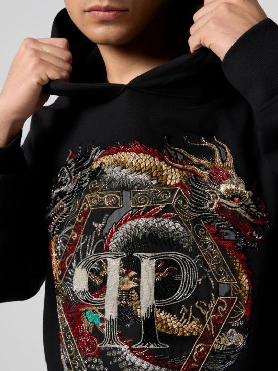 26SS 필립 플레인 후드 티셔츠 SAFCMJB3746PTE003N 02 Black - PHILIPP PLEIN