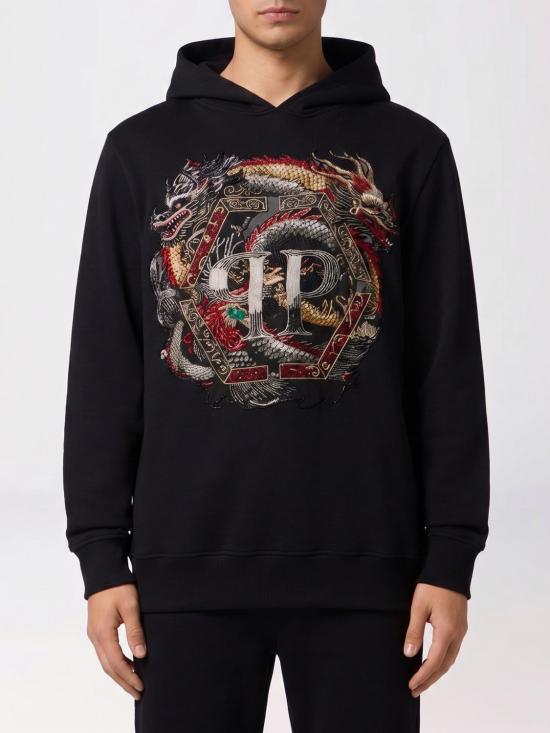 26SS 필립 플레인 후드 티셔츠 SAFCMJB3746PTE003N 02 Black
