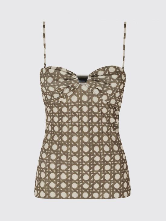 26SS 나누슈카 민소매 티셔츠 NW26SSTP22876 RATTAN POLKA Brown - NANUSHKA