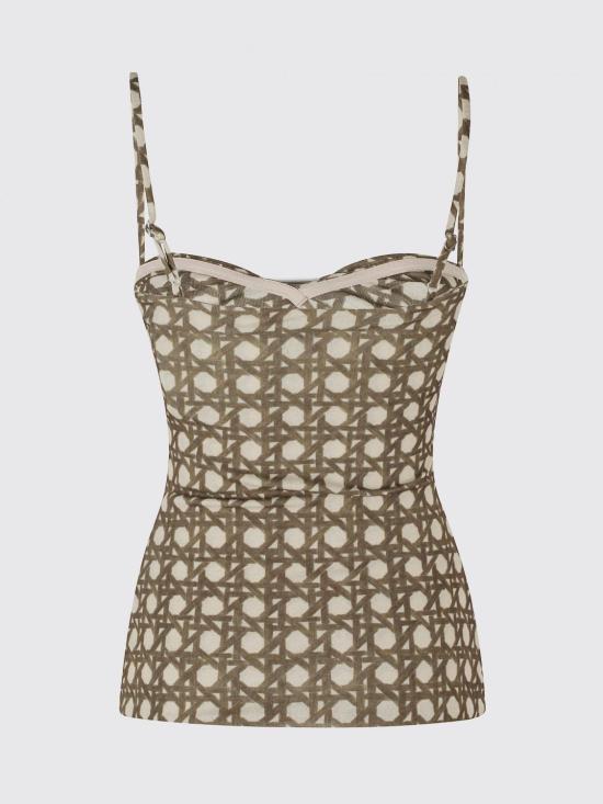 26SS 나누슈카 민소매 티셔츠 NW26SSTP22876 RATTAN POLKA Brown - NANUSHKA