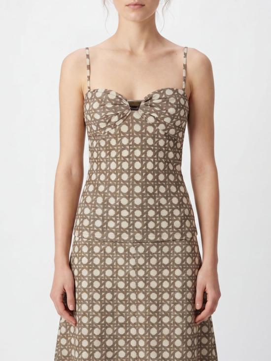 26SS 나누슈카 민소매 티셔츠 NW26SSTP22876 RATTAN POLKA Brown