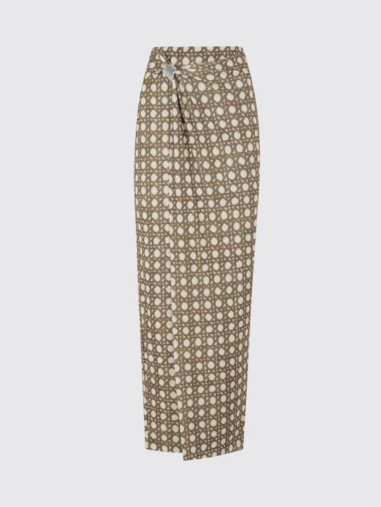 26SS 나누슈카 롱 스커트 NW26SSSK23276 RATTAN POLKA Brown - NANUSHKA
