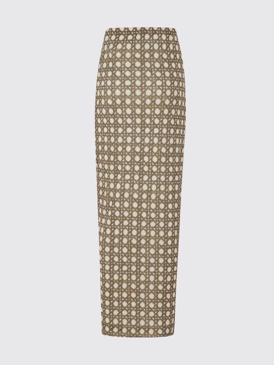 26SS 나누슈카 롱 스커트 NW26SSSK23276 RATTAN POLKA Brown - NANUSHKA