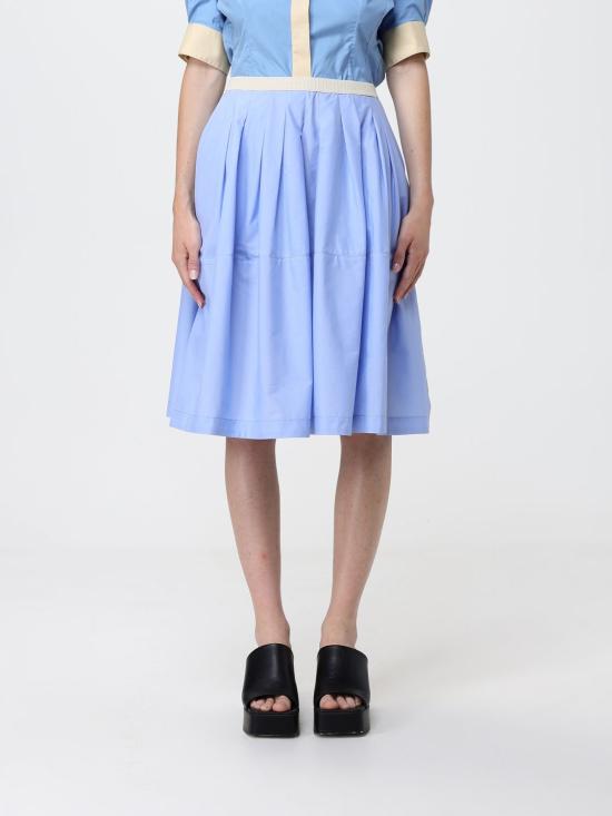 26SS 마르니 미디 스커트 GOMA0833A1UTC193 00B50 Gnawed Blue