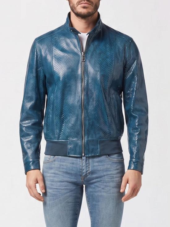 26SS 빌리어네어 가죽 자켓 B20CMLB1059BLE003P 07 Turquoise