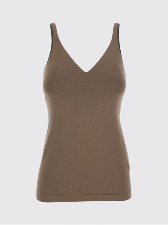 26SS 브루넬로 쿠치넬리 민소매 티셔츠 M0T18BA702 C8705 Camel - BRUNELLO CUCINELLI