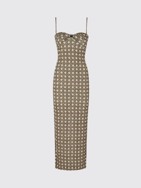 26SS 나누슈카 롱 원피스 NW26SSDR23076 RATTAN POLKA Brown - NANUSHKA
