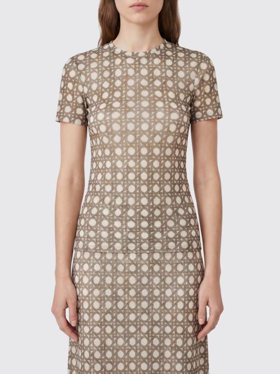 26SS 나누슈카 반팔 티셔츠 NW26SSTP22376 RATTAN POLKA Brown