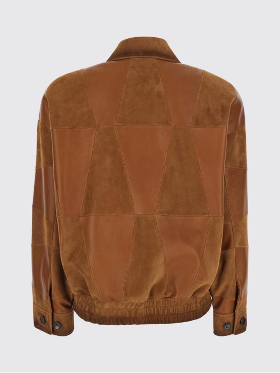 26SS 베르사체 가죽 자켓 10250341A18026 1NM80 Brown - VERSACE